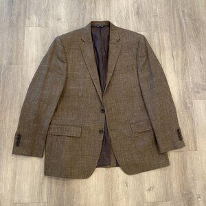 Ralph Lauren Brown Wool Silk Linen Sport Coat Blazer 42R